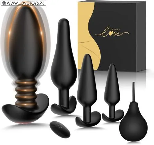 5PCS Vibrating Butt Plug Anal Vibrator Toys