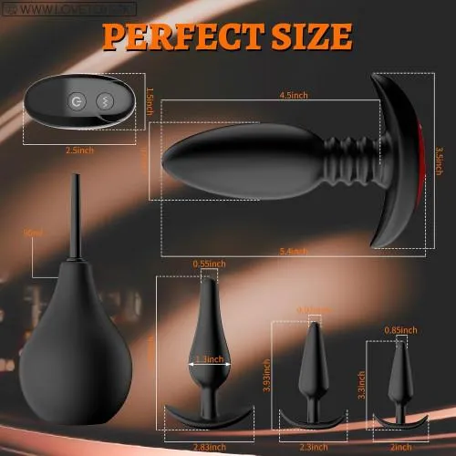 5PCS Vibrating Butt Plug Anal Vibrator Toys