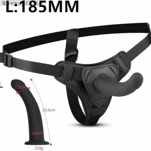 7inch Lesbian Wearing Women’s Strap on Dildo Harness