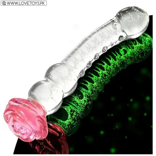Glass Dildo Rose Adult Tool for Women 