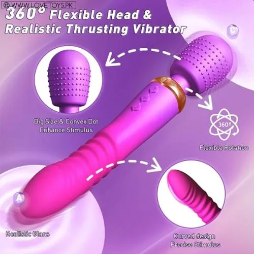 Thrusting Dildo G Spot Vibrator Wand Massager
