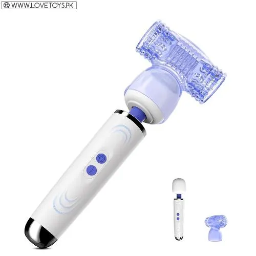 Vibrator Wand Massager With Male Masturbator Attachment Sex Toys
